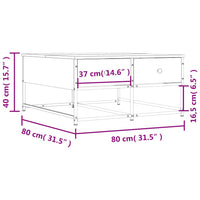 Thumbnail for Couchtisch Schwarz 80x80x40 cm Holzwerkstoff