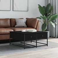 Thumbnail for Couchtisch Schwarz 80x80x40 cm Holzwerkstoff