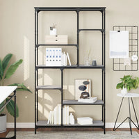 Thumbnail for Bücherregal Grau Sonoma 99x35,5x176 cm Holzwerkstoff und Stahl