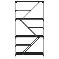 Thumbnail for Bücherregal Schwarz 91x36x176 cm Holzwerkstoff und Stahl