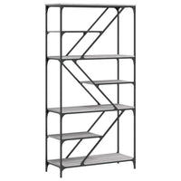 Thumbnail for Bücherregal Grau Sonoma 91x36x176 cm Holzwerkstoff und Stahl