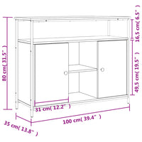Thumbnail for Sideboard Räuchereiche 100x35x80 cm Holzwerkstoff