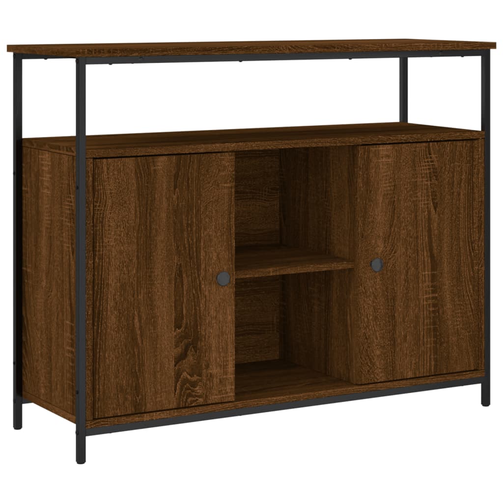 Sideboard Braun Eichen-Optik 100x35x80 cm Holzwerkstoff