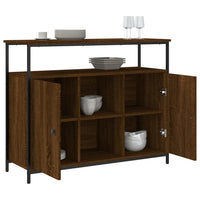 Thumbnail for Sideboard Braun Eichen-Optik 100x35x80 cm Holzwerkstoff