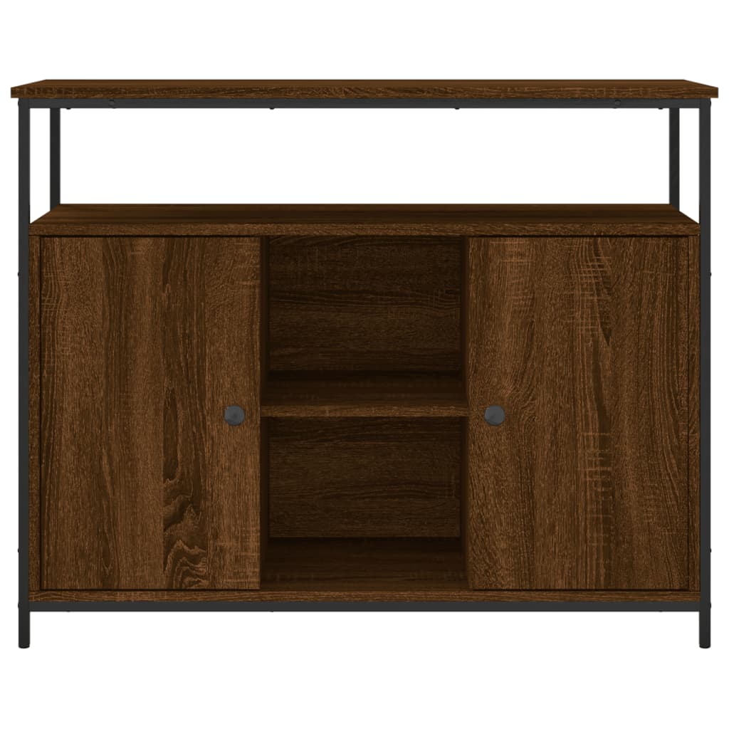 Sideboard Braun Eichen-Optik 100x35x80 cm Holzwerkstoff