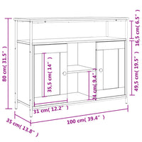 Thumbnail for Sideboard Schwarz 100x35x80 cm Holzwerkstoff