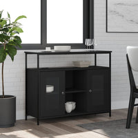 Thumbnail for Sideboard Schwarz 100x35x80 cm Holzwerkstoff