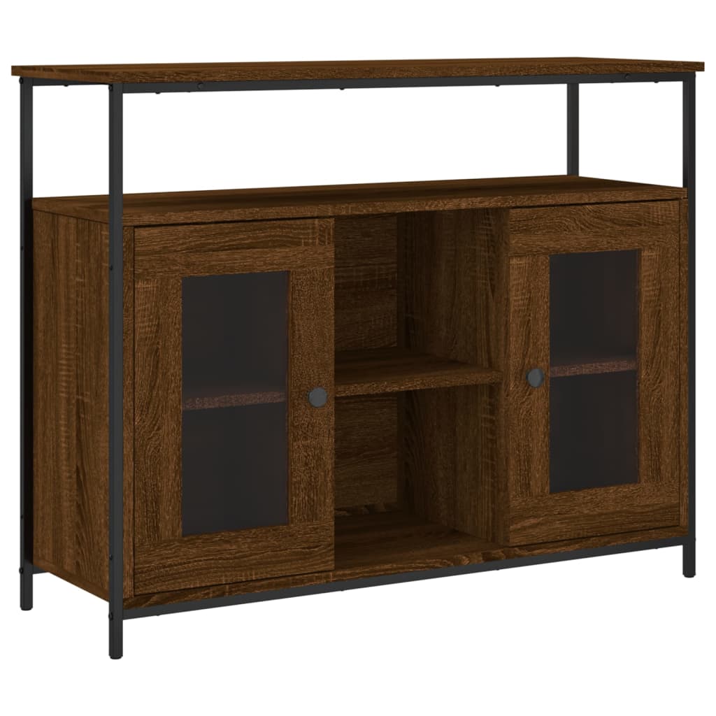 Sideboard Braun Eichen-Optik 100x35x80 cm Holzwerkstoff