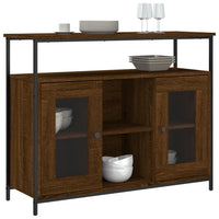 Thumbnail for Sideboard Braun Eichen-Optik 100x35x80 cm Holzwerkstoff