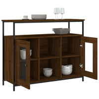 Thumbnail for Sideboard Braun Eichen-Optik 100x35x80 cm Holzwerkstoff