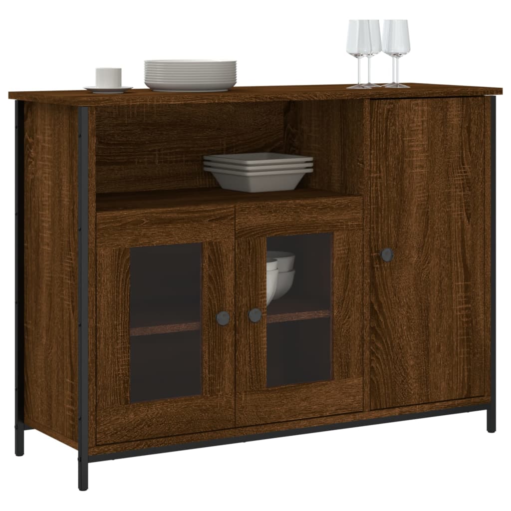 Sideboard Braun Eichen-Optik 100x35x75 cm Holzwerkstoff
