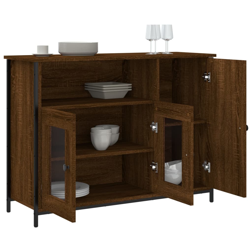 Sideboard Braun Eichen-Optik 100x35x75 cm Holzwerkstoff