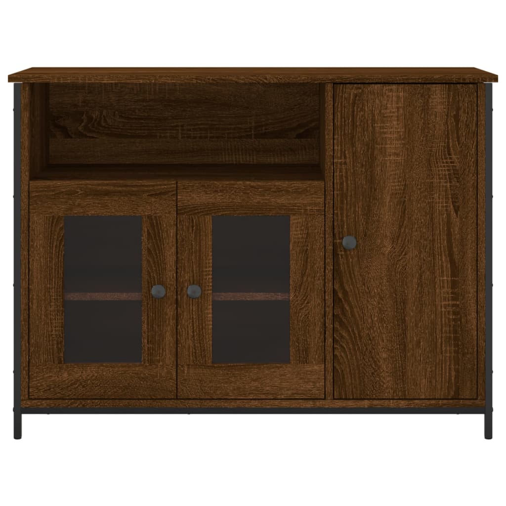Sideboard Braun Eichen-Optik 100x35x75 cm Holzwerkstoff