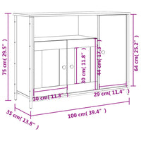 Thumbnail for Sideboard Braun Eichen-Optik 100x35x75 cm Holzwerkstoff