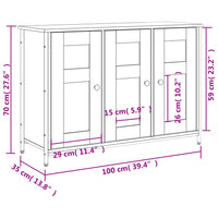 Thumbnail for Sideboard Schwarz 100x35x70 cm Holzwerkstoff