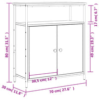 Thumbnail for Sideboard Schwarz 70x30x80 cm Holzwerkstoff