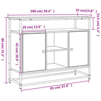Thumbnail for Sideboard Grau Sonoma 100x35x80 cm Holzwerkstoff