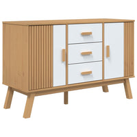 Thumbnail for Sideboard OLDEN Weiß und Braun 114x43x73,5 cm Massivholz Kiefer