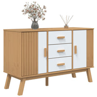 Thumbnail for Sideboard OLDEN Weiß und Braun 114x43x73,5 cm Massivholz Kiefer