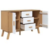 Thumbnail for Sideboard OLDEN Weiß und Braun 114x43x73,5 cm Massivholz Kiefer