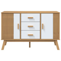 Thumbnail for Sideboard OLDEN Weiß und Braun 114x43x73,5 cm Massivholz Kiefer