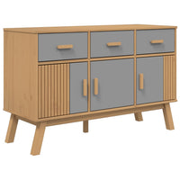 Thumbnail for Sideboard OLDEN Grau und Braun 114x43x73,5 cm Massivholz Kiefer