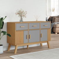 Thumbnail for Sideboard OLDEN Grau und Braun 114x43x73,5 cm Massivholz Kiefer