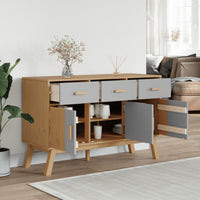 Thumbnail for Sideboard OLDEN Grau und Braun 114x43x73,5 cm Massivholz Kiefer