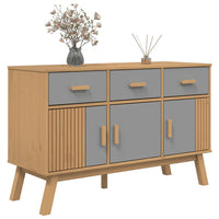 Thumbnail for Sideboard OLDEN Grau und Braun 114x43x73,5 cm Massivholz Kiefer