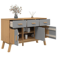 Thumbnail for Sideboard OLDEN Grau und Braun 114x43x73,5 cm Massivholz Kiefer