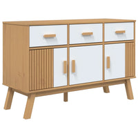 Thumbnail for Sideboard OLDEN Weiß und Braun 114x43x73,5 cm Massivholz Kiefer
