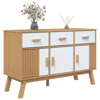 Thumbnail for Sideboard OLDEN Weiß und Braun 114x43x73,5 cm Massivholz Kiefer