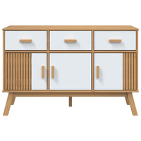 Thumbnail for Sideboard OLDEN Weiß und Braun 114x43x73,5 cm Massivholz Kiefer