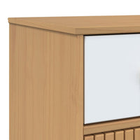 Thumbnail for Sideboard OLDEN Weiß und Braun 114x43x73,5 cm Massivholz Kiefer