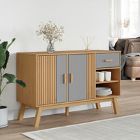Thumbnail for Sideboard OLDEN Grau und Braun 114x43x73,5 cm Massivholz Kiefer