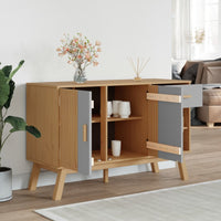 Thumbnail for Sideboard OLDEN Grau und Braun 114x43x73,5 cm Massivholz Kiefer