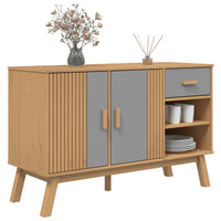 Thumbnail for Sideboard OLDEN Grau und Braun 114x43x73,5 cm Massivholz Kiefer