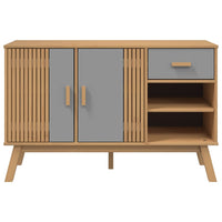 Thumbnail for Sideboard OLDEN Grau und Braun 114x43x73,5 cm Massivholz Kiefer