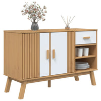 Thumbnail for Sideboard OLDEN Weiß und Braun 114x43x73,5 cm Massivholz Kiefer