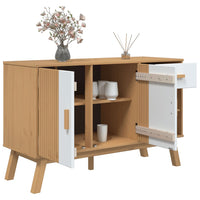 Thumbnail for Sideboard OLDEN Weiß und Braun 114x43x73,5 cm Massivholz Kiefer