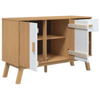 Thumbnail for Sideboard OLDEN Weiß und Braun 114x43x73,5 cm Massivholz Kiefer