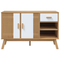 Thumbnail for Sideboard OLDEN Weiß und Braun 114x43x73,5 cm Massivholz Kiefer