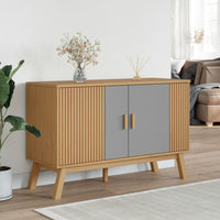Thumbnail for Sideboard OLDEN Grau und Braun 114x43x73,5 cm Massivholz Kiefer