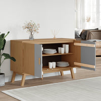 Thumbnail for Sideboard OLDEN Grau und Braun 114x43x73,5 cm Massivholz Kiefer