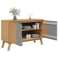 Thumbnail for Sideboard OLDEN Grau und Braun 114x43x73,5 cm Massivholz Kiefer