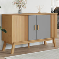 Thumbnail for Sideboard OLDEN Grau und Braun 114x43x73,5 cm Massivholz Kiefer