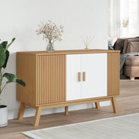 Thumbnail for Sideboard OLDEN Weiß und Braun 114x43x73,5 cm Massivholz Kiefer
