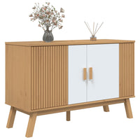 Thumbnail for Sideboard OLDEN Weiß und Braun 114x43x73,5 cm Massivholz Kiefer