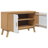 Thumbnail for Sideboard OLDEN Weiß und Braun 114x43x73,5 cm Massivholz Kiefer