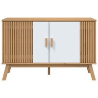 Thumbnail for Sideboard OLDEN Weiß und Braun 114x43x73,5 cm Massivholz Kiefer